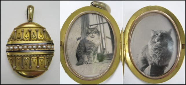 Stella's locket with cats, 1915
