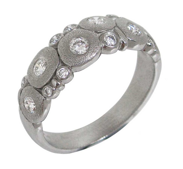 #R-122PD
“Candy” ring, Platinum, .40ct diamonds, size 7, $5,125.00